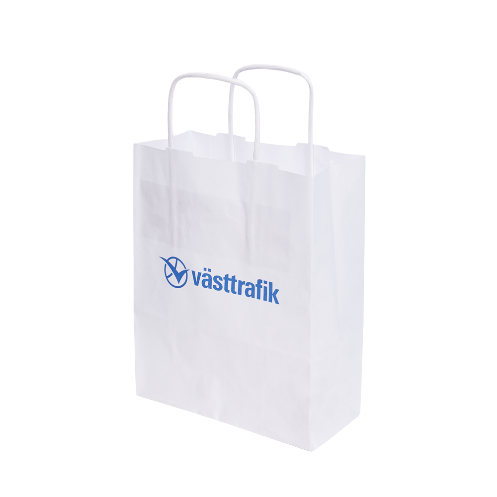 Papperskasse liten med tvinnade handtag